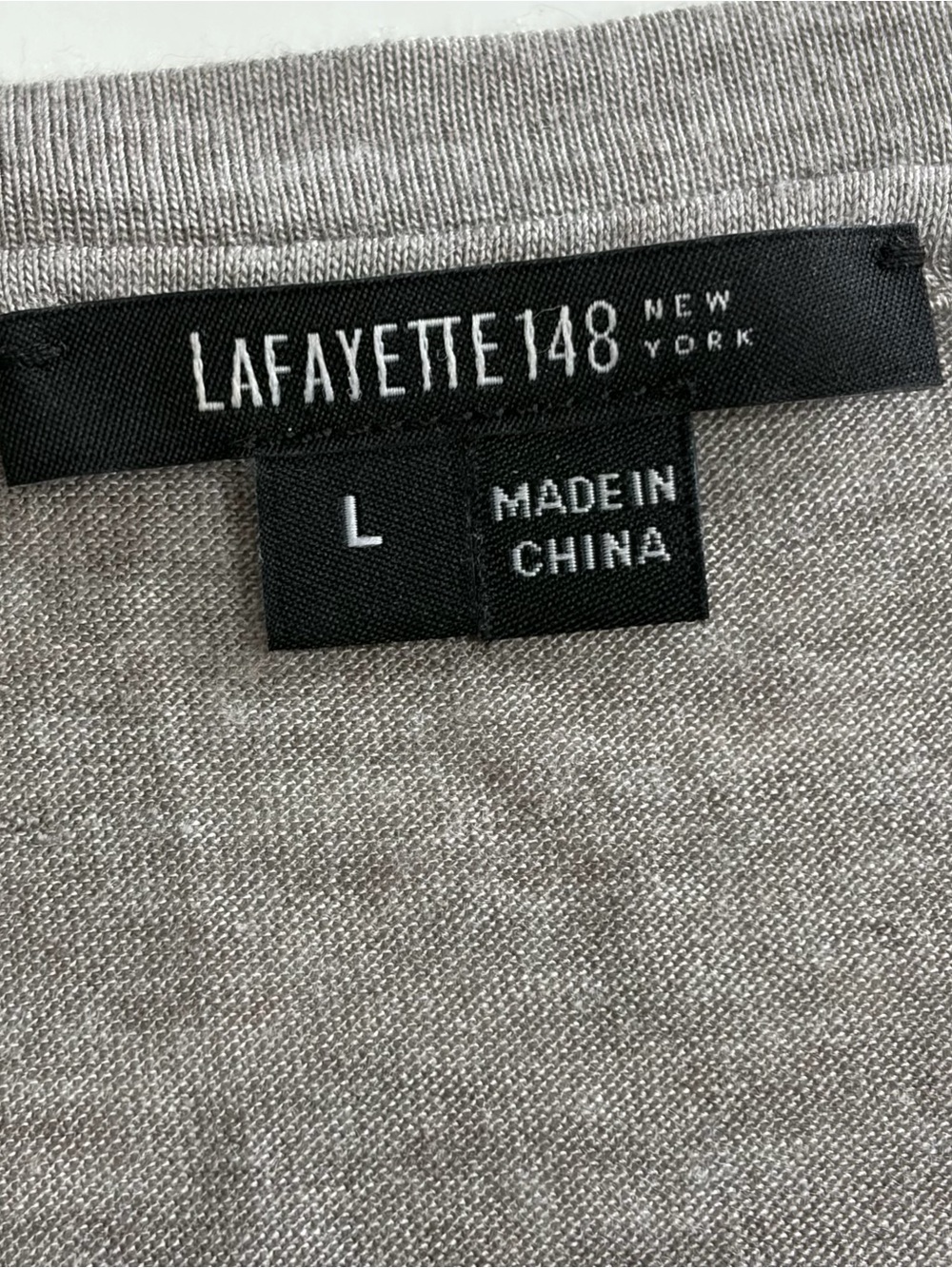 Lafayette 148 New York V-Neck Long Sleeve Top in Gray Size Large Minimalist - Picture 12 of 13